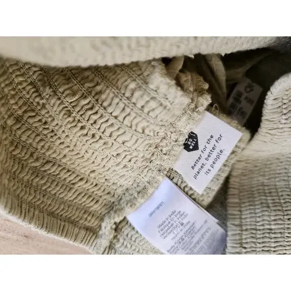 Madewell Dobby Smocked Soft Green Mini Skirt Women's Size M NWT - Picture 5 of 7